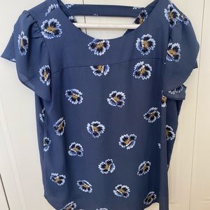 Loft Blue Flower Blouse